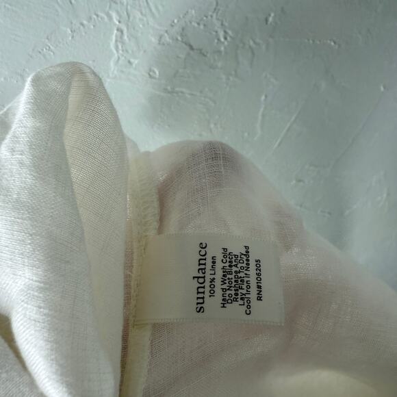 Sundance Women's Shirt M Linen Long sleeve Pullover Button Bohemian Casual WW11 - Picture 6 of 6